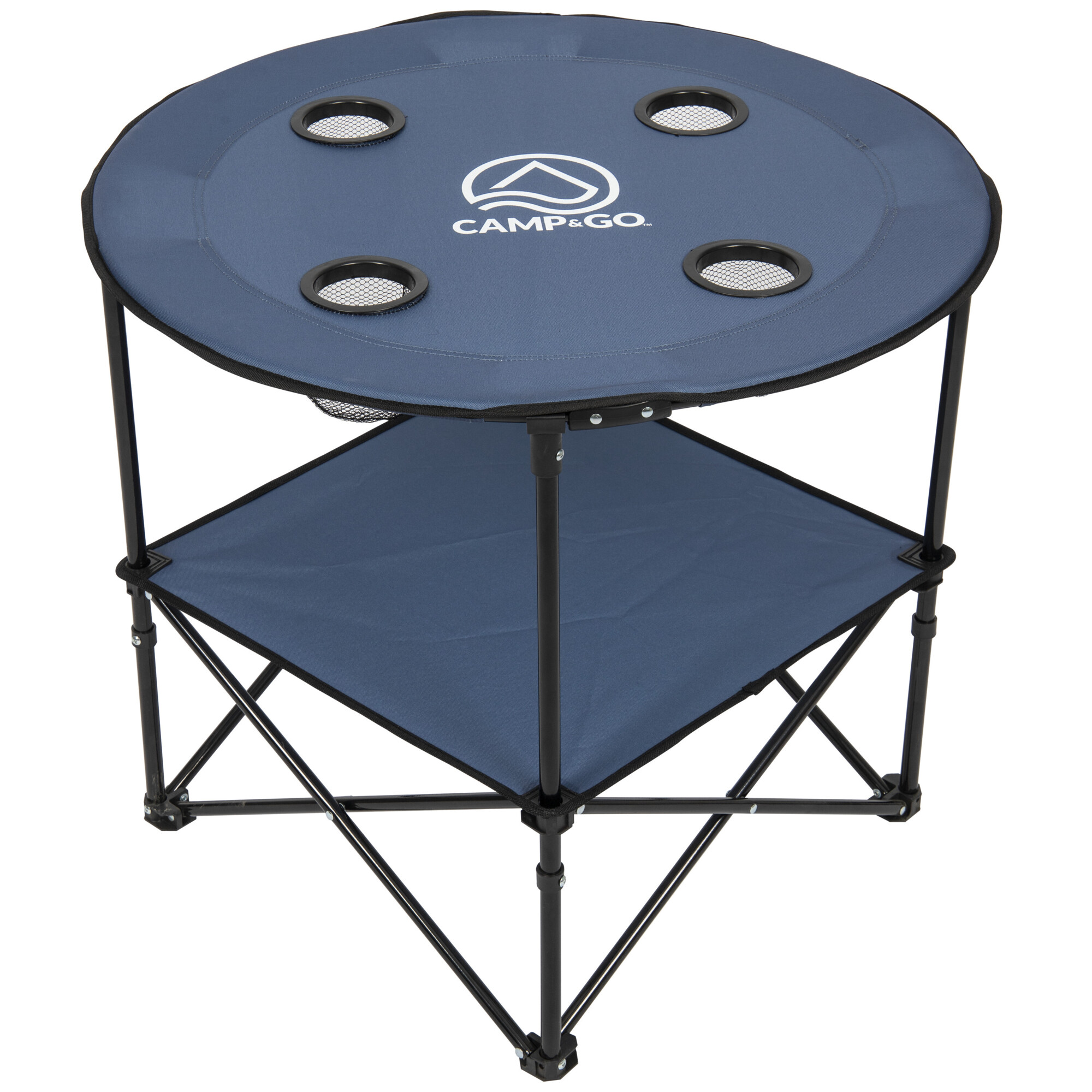 ShelterLogic Camp & Go, 28in. diameter fabric round portable table, Height 24 in, Width 28 in, Length 28 in, Model# FTR28-456-1